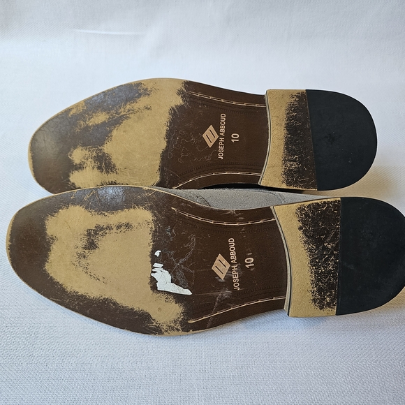 Joseph Abboud Mens suede wingtip shoes Grey Size 10 Preppy Classic - Picture 9 of 9